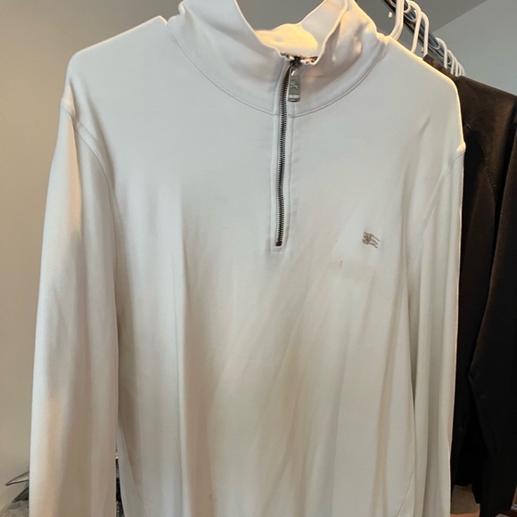 Burberry Cream Check-Trim Pullover